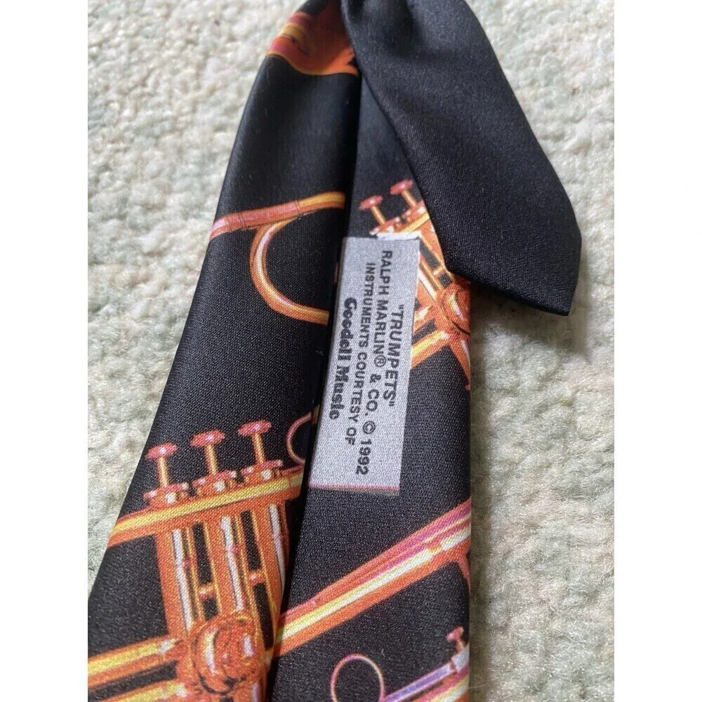 LOT (3) Ralph Marlin Ties - Trumpet, Horse, Indian, Electronics, Wiring, Quirky